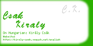 csak kiraly business card